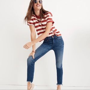 Like NEW Skinny Crop 9” High Rise Raw Hem